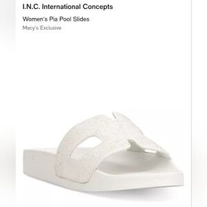 I.N.C. Women's Pia Pool Slides Size 10M NIB White